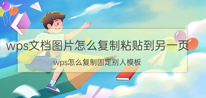 wps文档图片怎么复制粘贴到另一页 wps怎么复制固定别人模板？